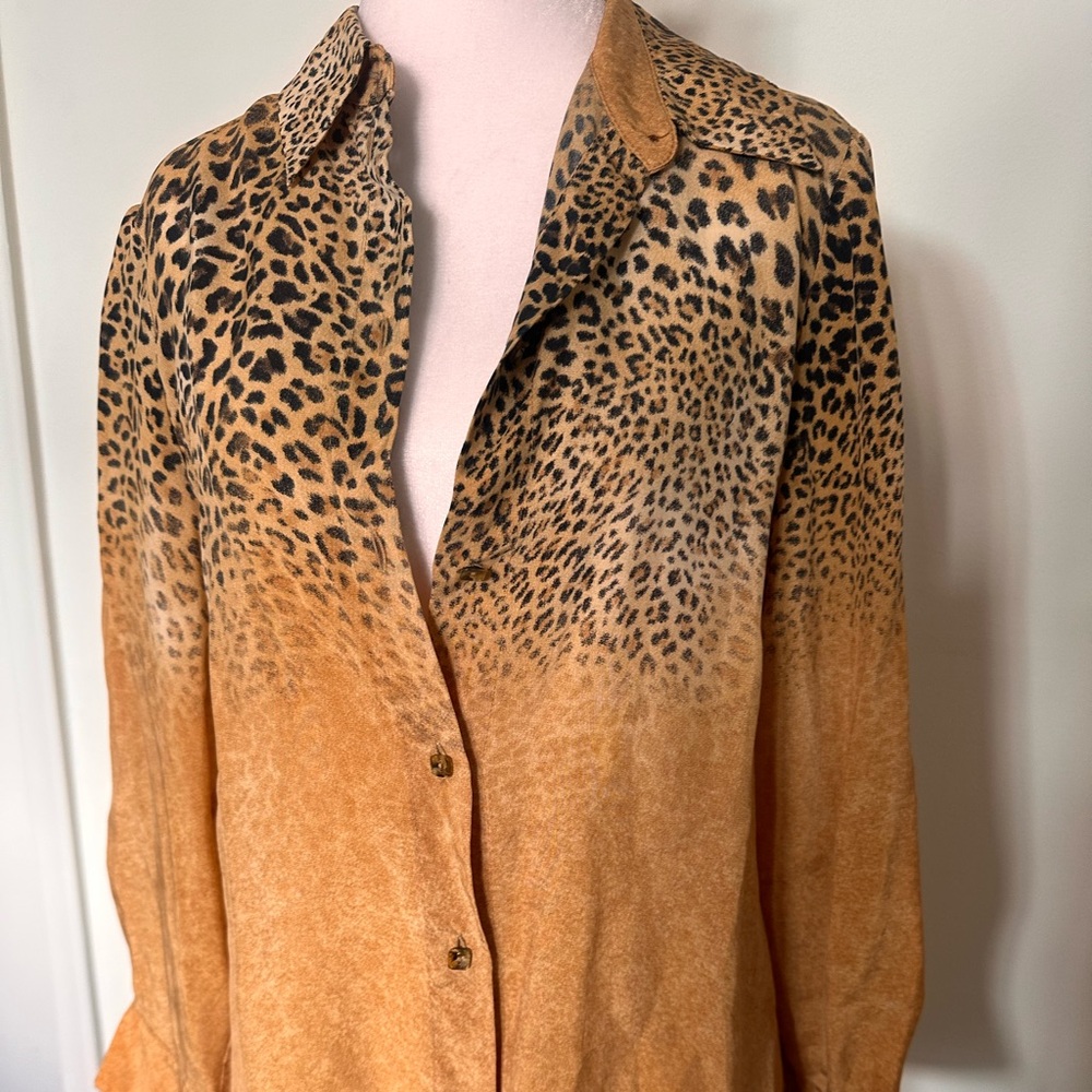 Leopard Print Button-Up Shirt